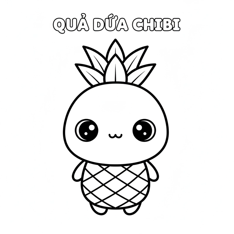 Tranh tô màu Quả Dứa đẹp
