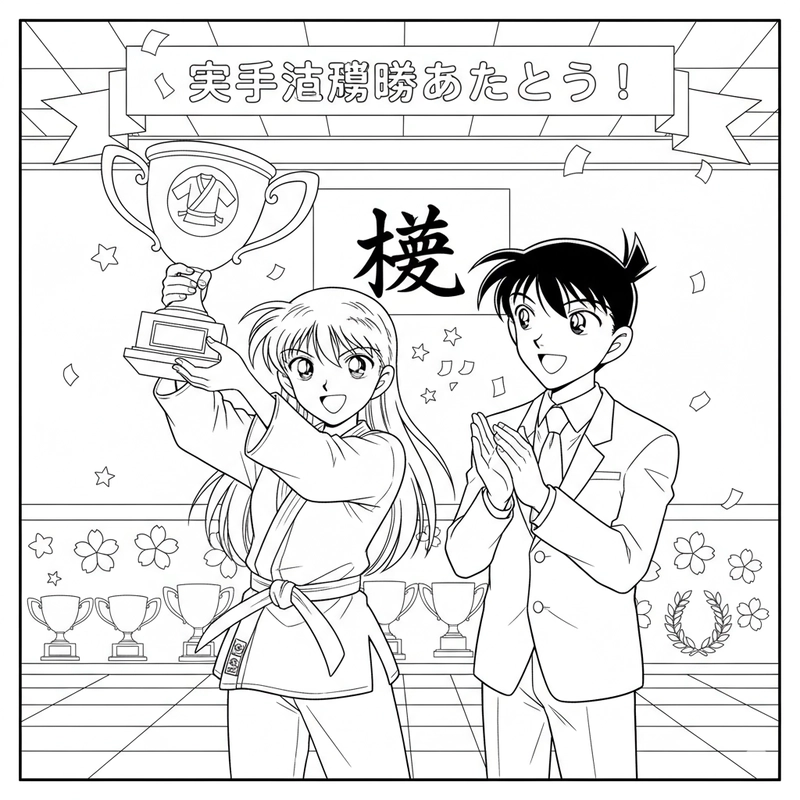 Tranh tô màu Shinichi và Ran dễ in