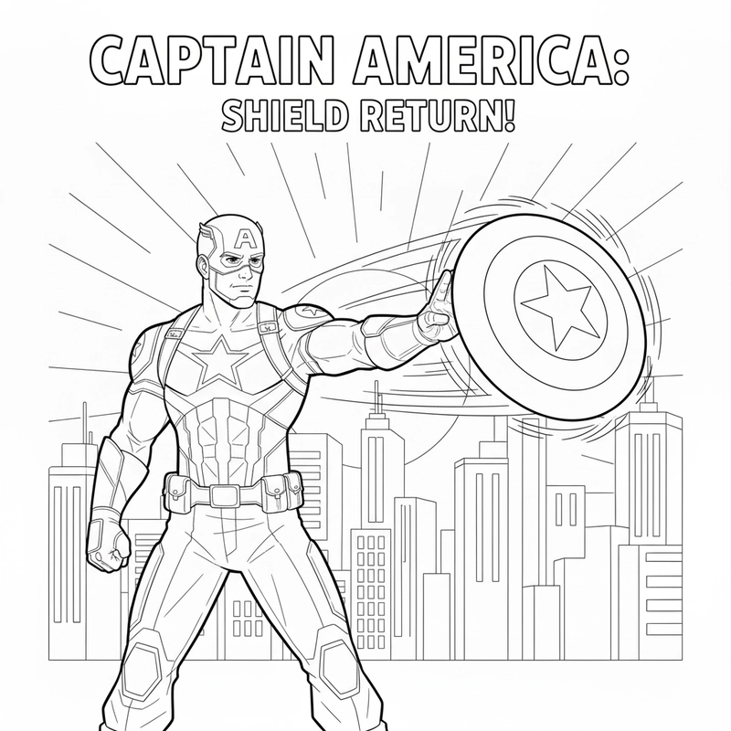 Tranh tô màu Siêu nhân Đội Trưởng Mỹ