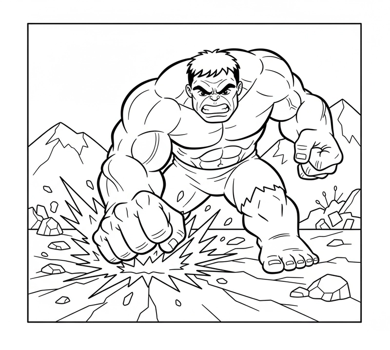 Tranh tô màu Siêu nhân Hulk