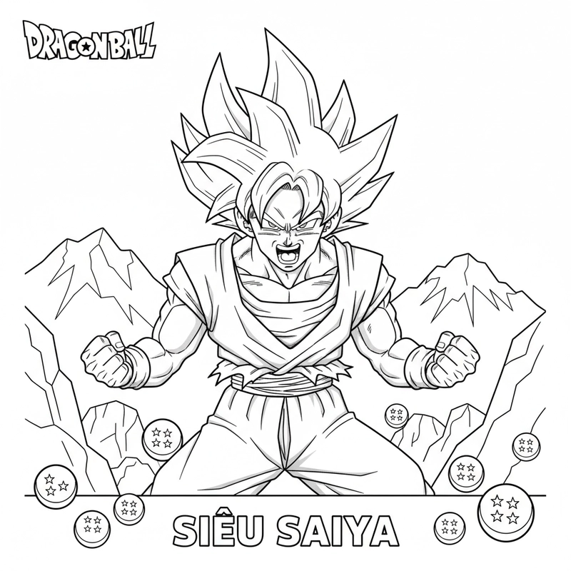 Tranh tô màu Super Saiyan