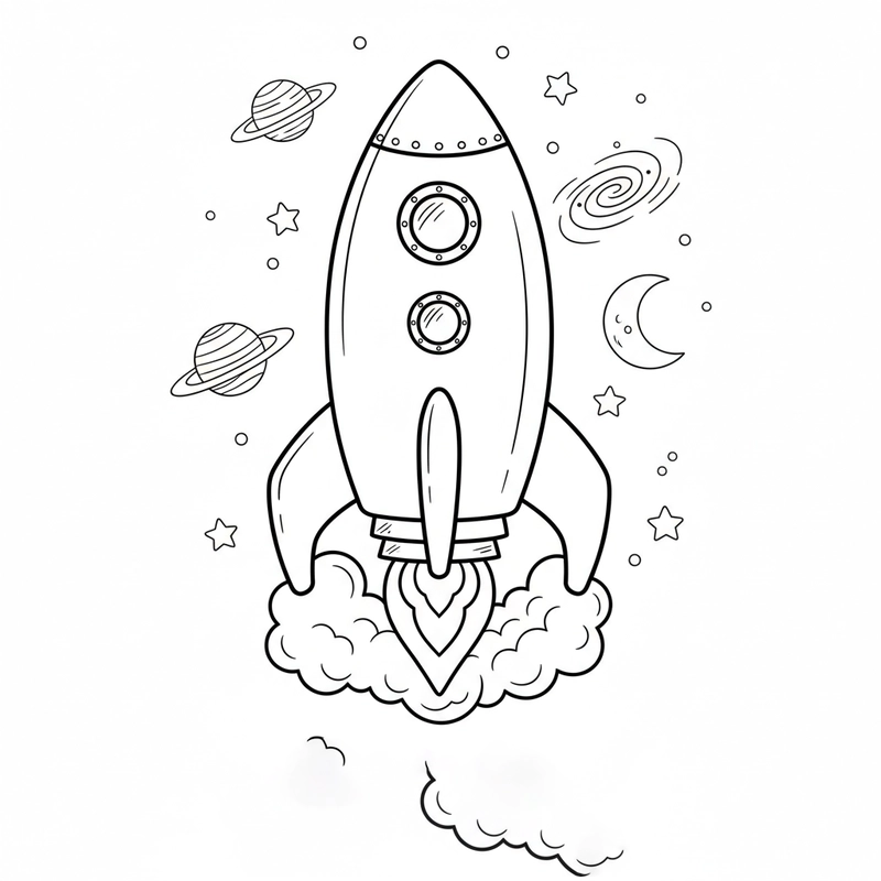 Tranh tô màu Tên Lửa bay cao