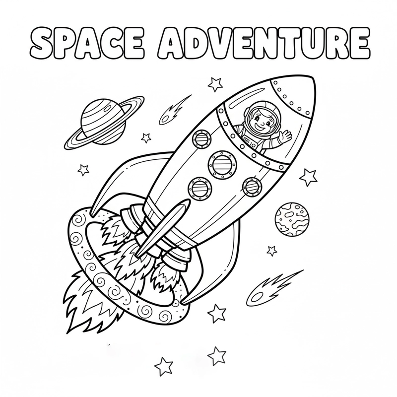 Tranh tô màu Tên Lửa sáng tạo