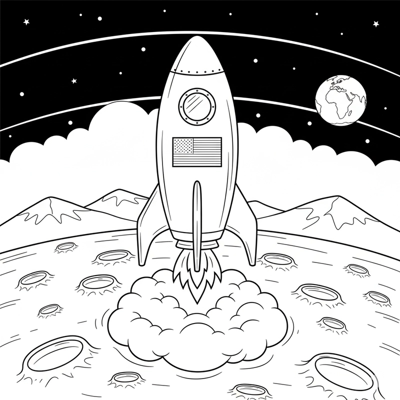Tranh tô màu Tên Lửa vui nhộn