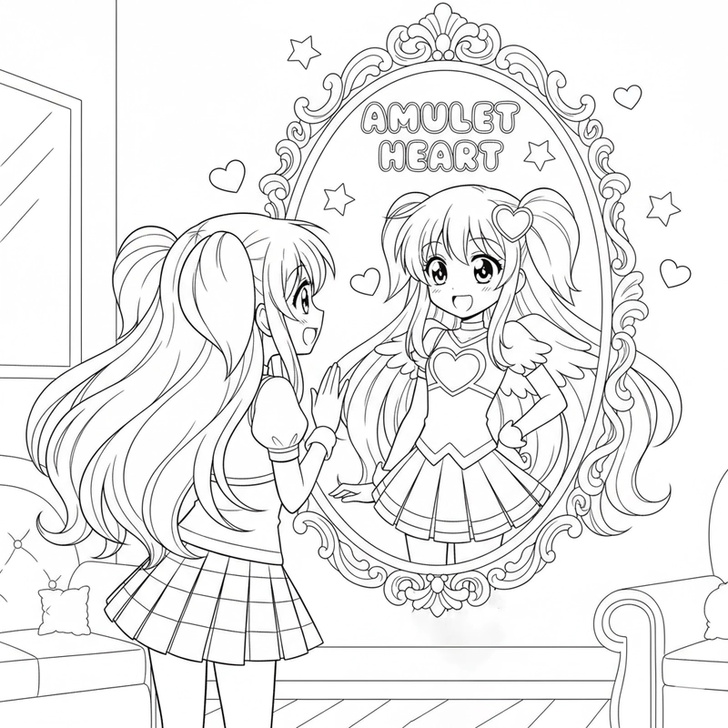 Tranh tô màu Thiên Thần Hộ Vệ Amu dễ thương