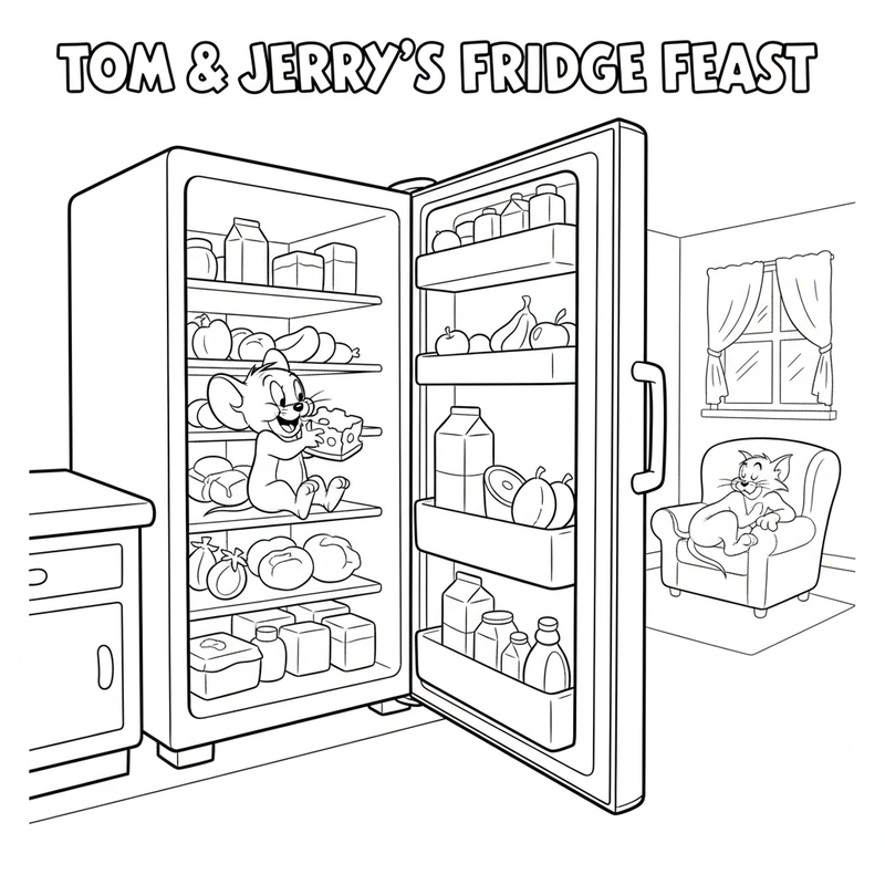 Tranh tô màu Tom và Jerry dễ thương nhất