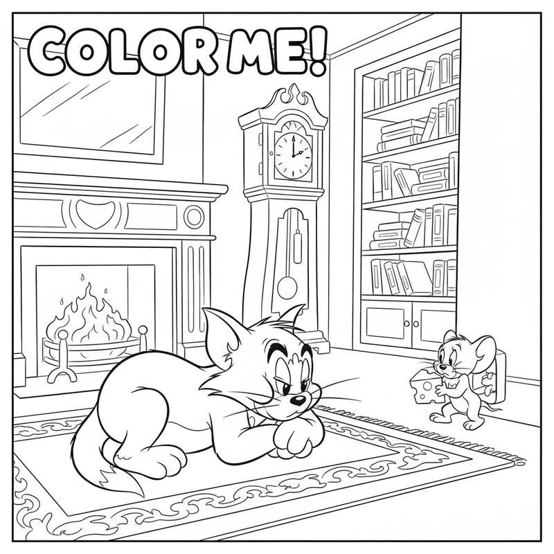 Tranh tô màu Tom và Jerry đẹp