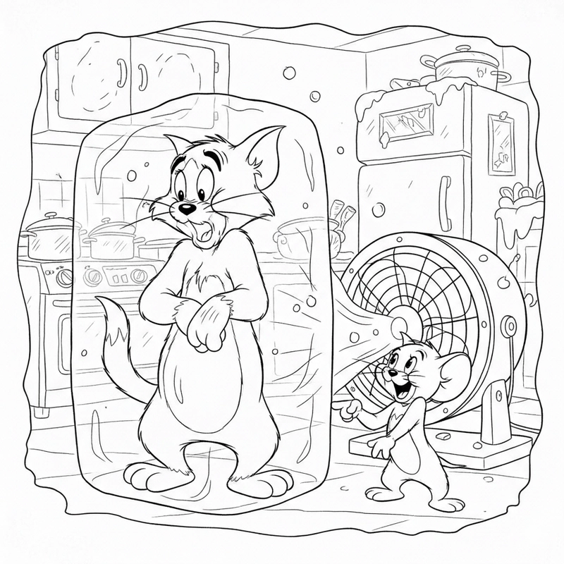 Tranh tô màu Tom và Jerry hoạt hình nổi tiếng