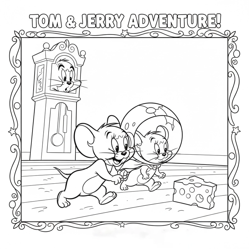 Tranh tô màu Tom và Jerry sáng tạo