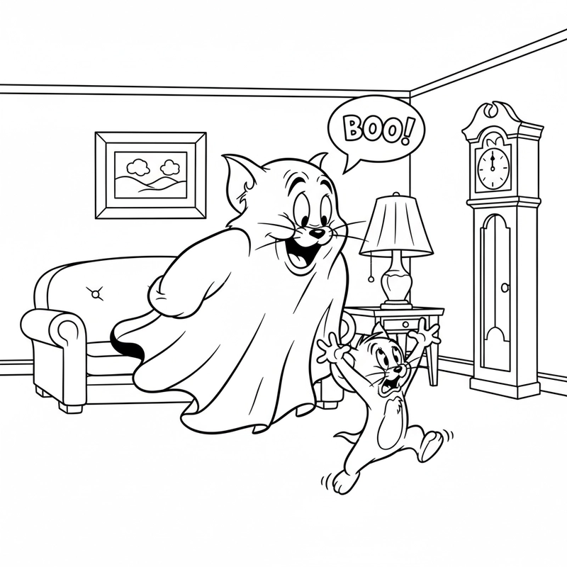 Tranh tô màu Tom và Jerry sinh động cho bé