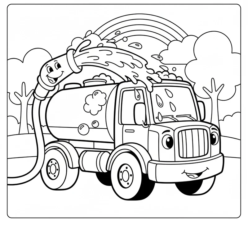 Tranh tô màu Xe Trộn Bê Tông đẹp