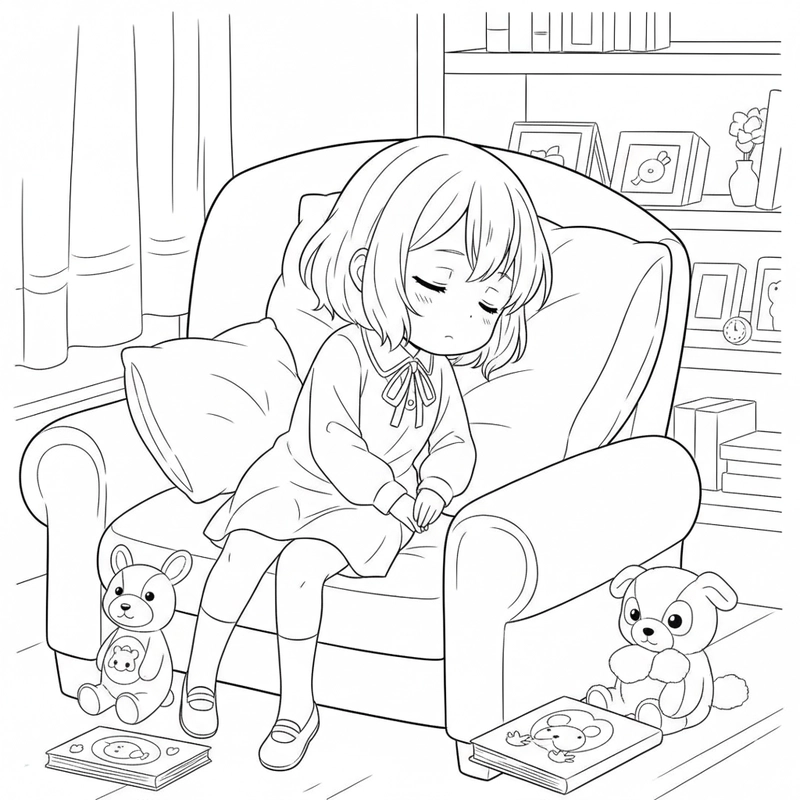 Tranh tô màu anime Anya dễ in