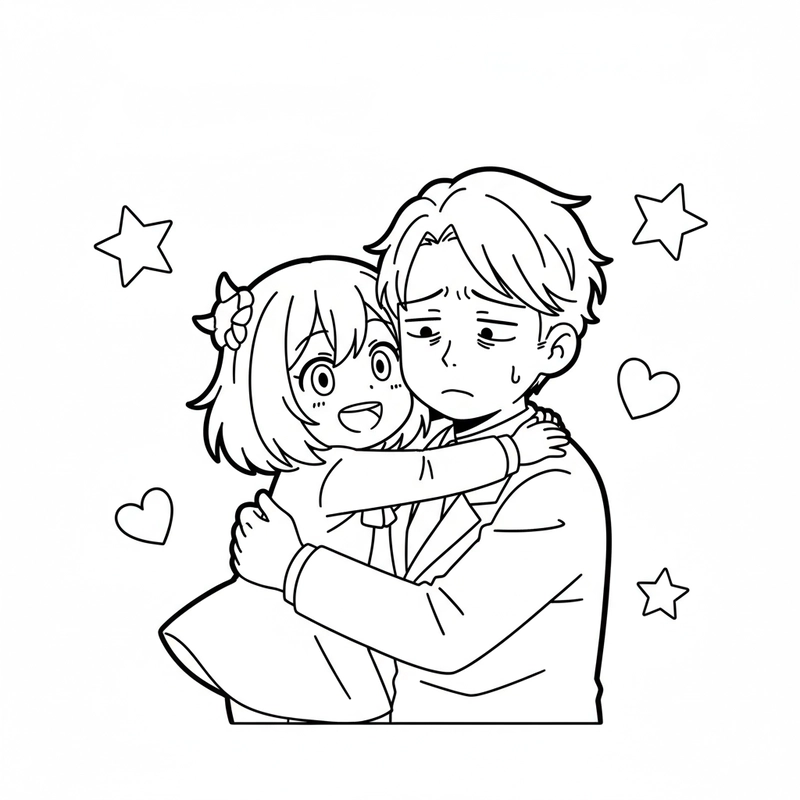 Tranh tô màu anime Anya sáng tạo