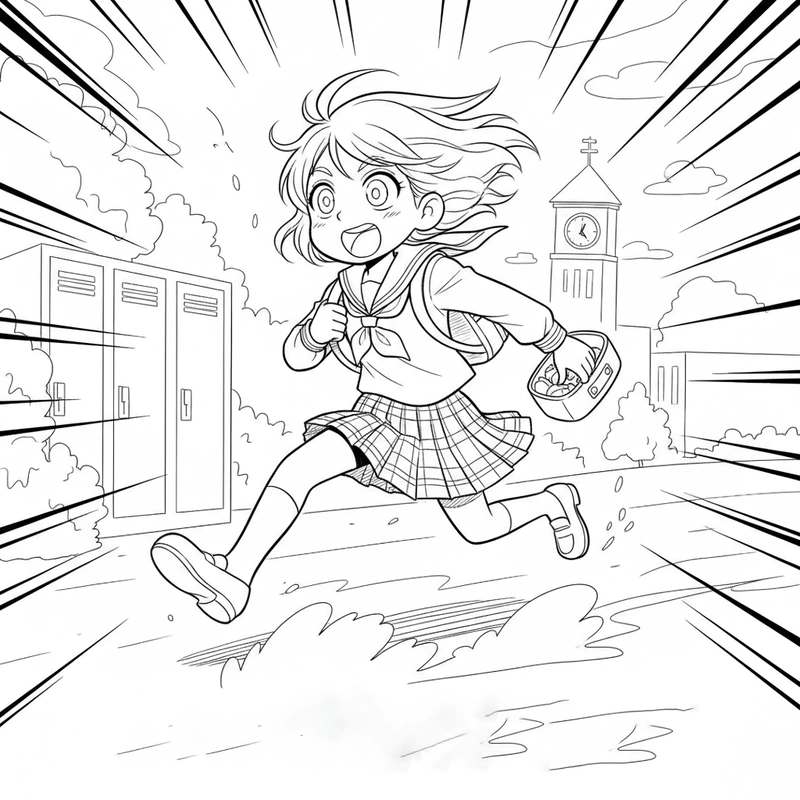 Tranh tô màu bạn bè anime học sinh