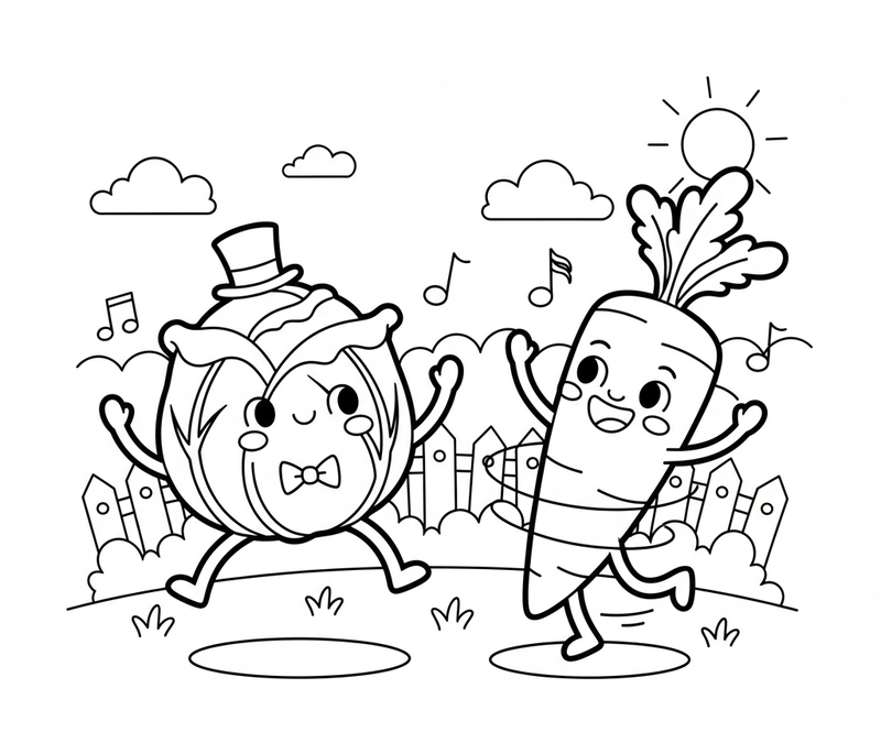 Tranh tô màu bắp cải xanh dịu