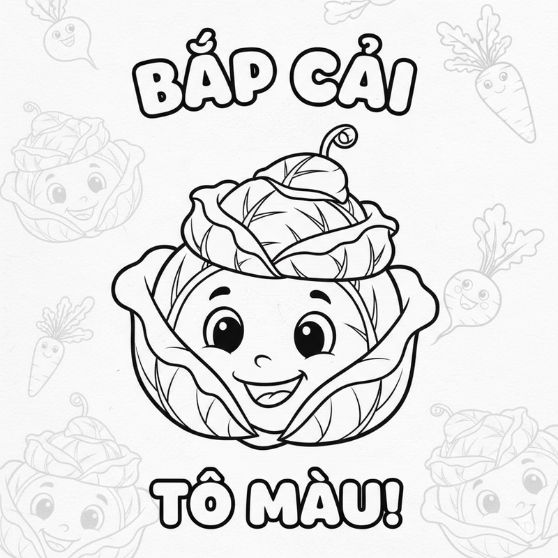 Tranh tô màu bắp cải