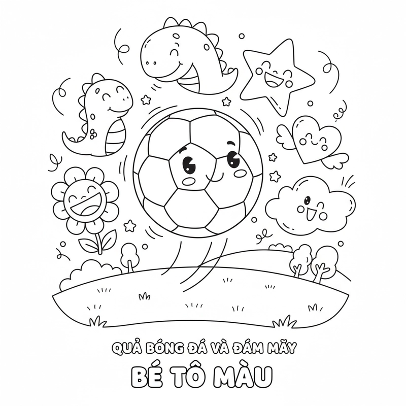 Tranh tô màu bóng đá rèn kỹ năng phối màu cho bé