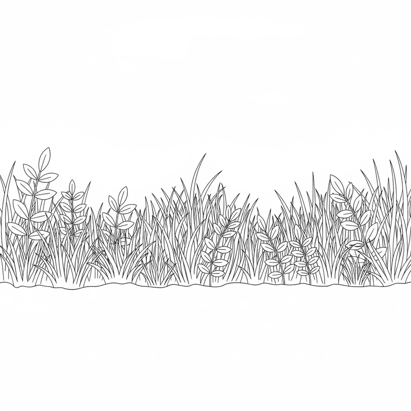 Tranh tô màu bụi cỏ thiên nhiên