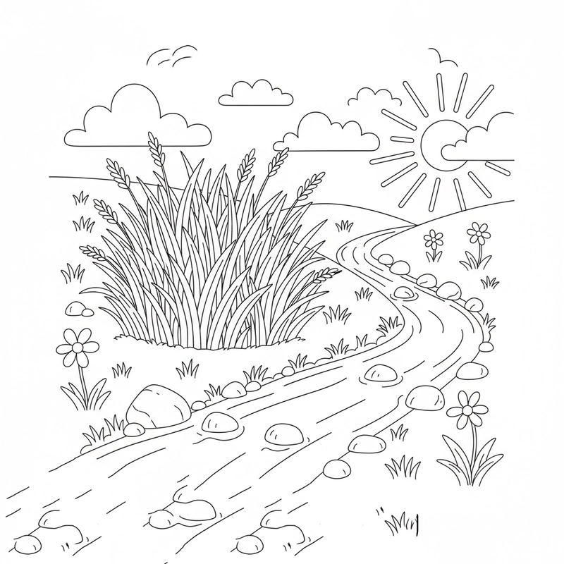 Tranh tô màu bụi cỏ vui nhộn