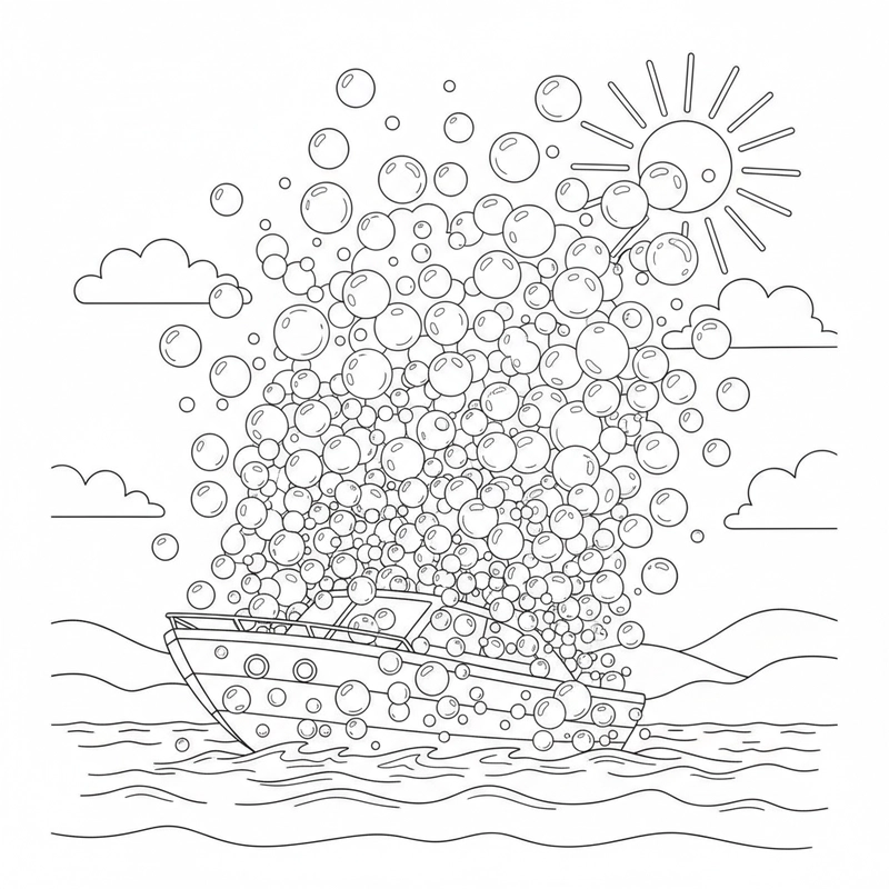 Tranh tô màu ca nô sáng tạo