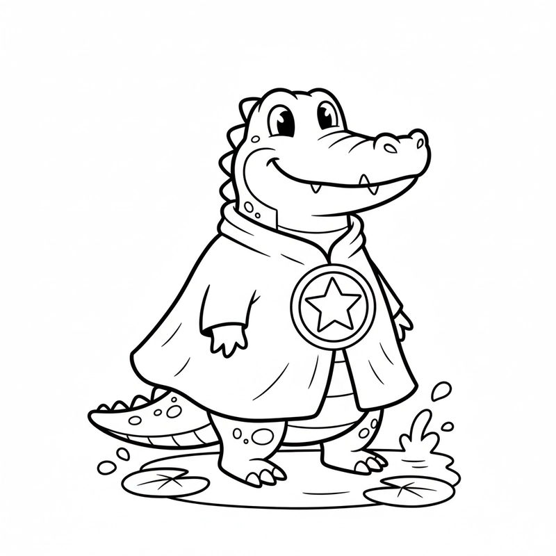 Tranh tô màu cá sấu cho bé