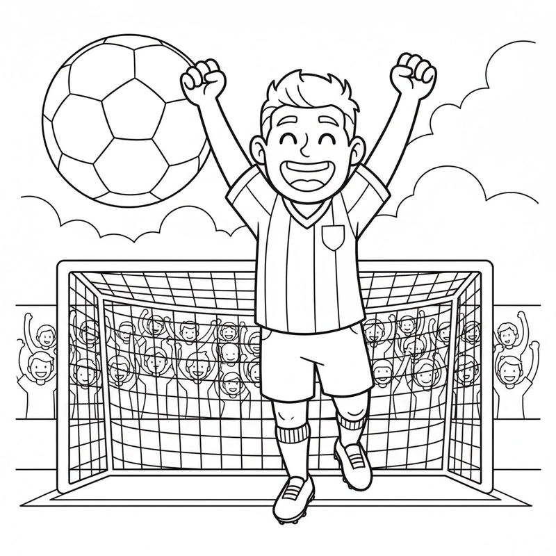 Tranh tô màu cầu thủ bóng đá Việt Nam vui nhộn