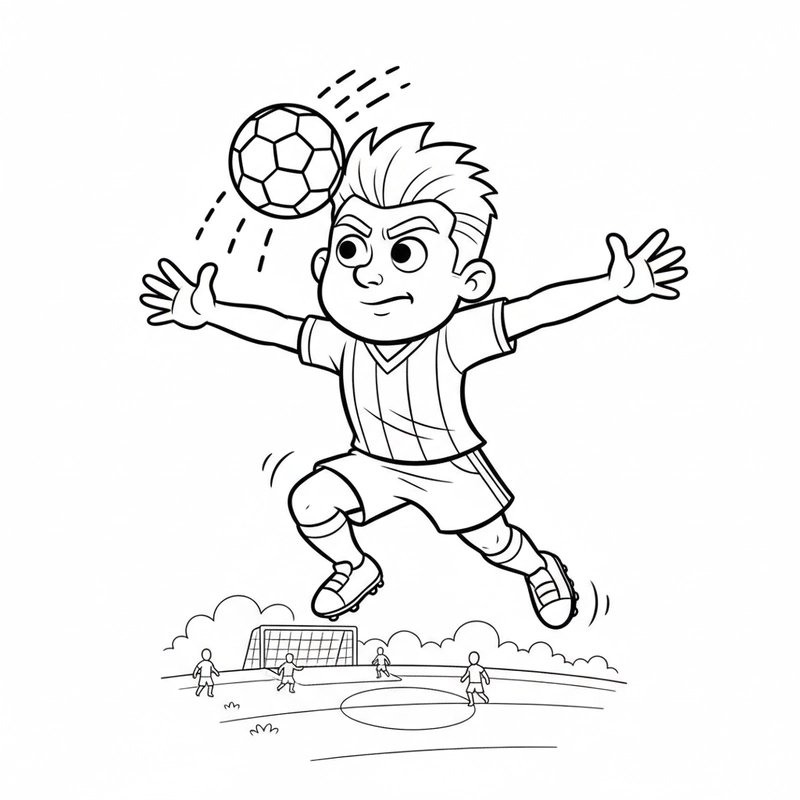 Tranh tô màu cầu thủ bóng đá đang dẫn bóng