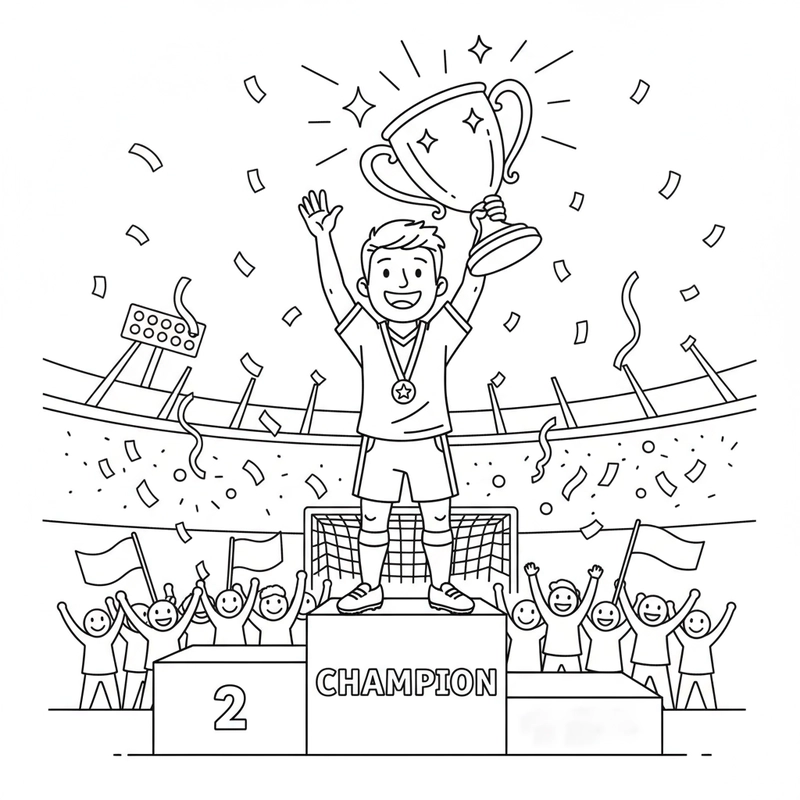 Tranh tô màu cầu thủ bóng đá đơn giản cho bé