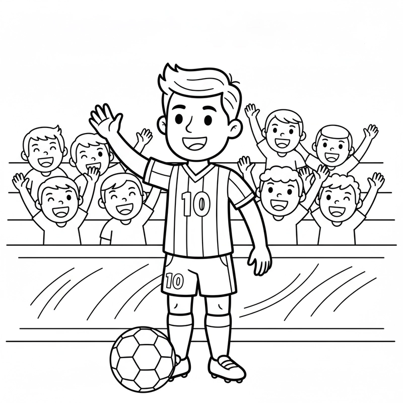 Tranh tô màu cầu thủ bóng đá giúp bé rèn kỹ năng
