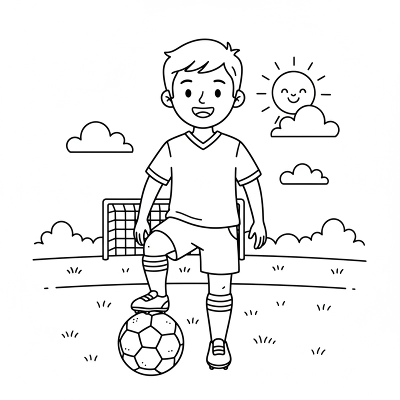 Tranh tô màu cầu thủ bóng đá giúp bé sáng tạo