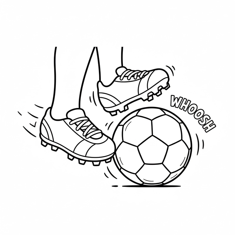 Tranh tô màu cầu thủ đá bóng giúp bé phát triển sáng tạo
