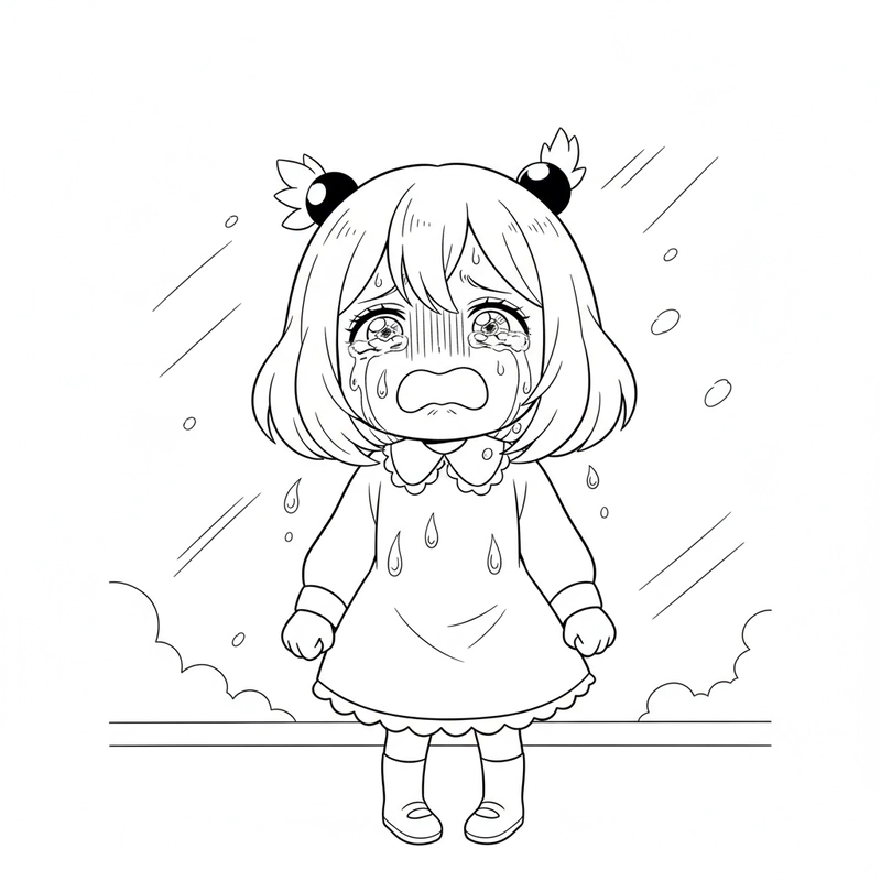 Tranh tô màu chibi Anya dễ thương