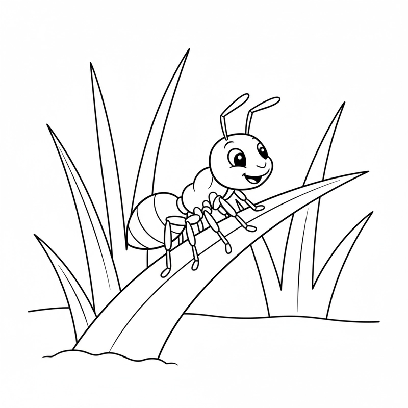 Tranh tô màu con kiến đơn giản