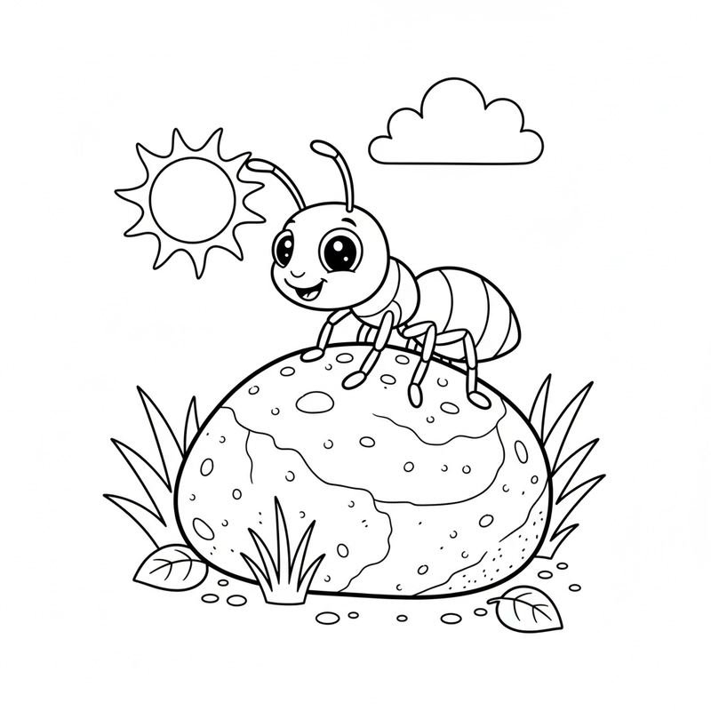 Tranh tô màu con kiến giúp bé học vẽ