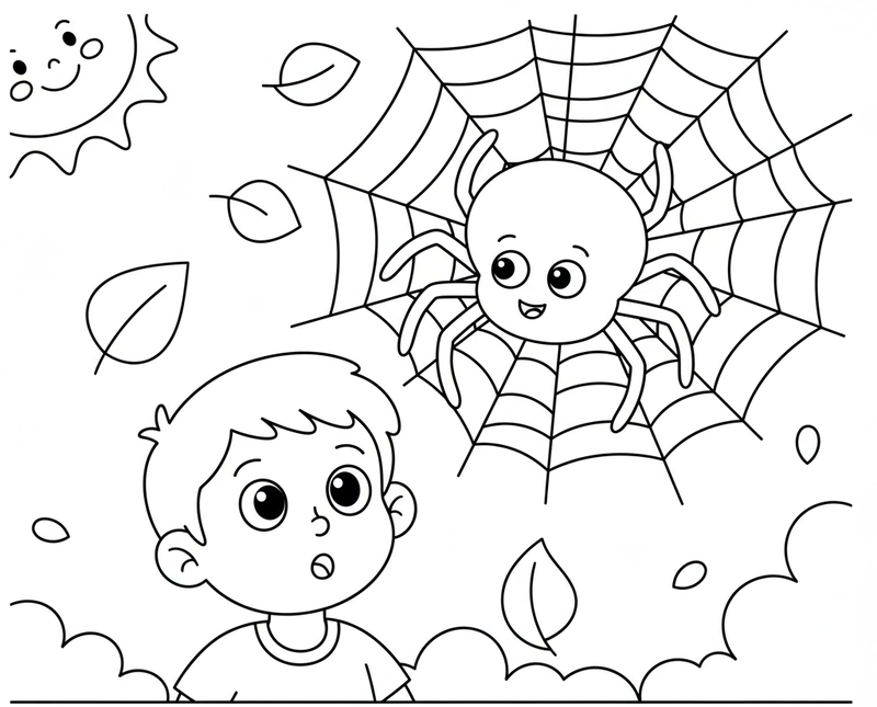 Tranh tô màu con nhện