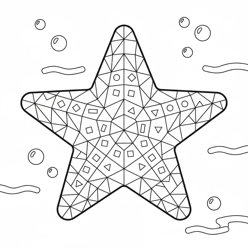 Tranh tô màu con sao biển sáng tạo cho bé