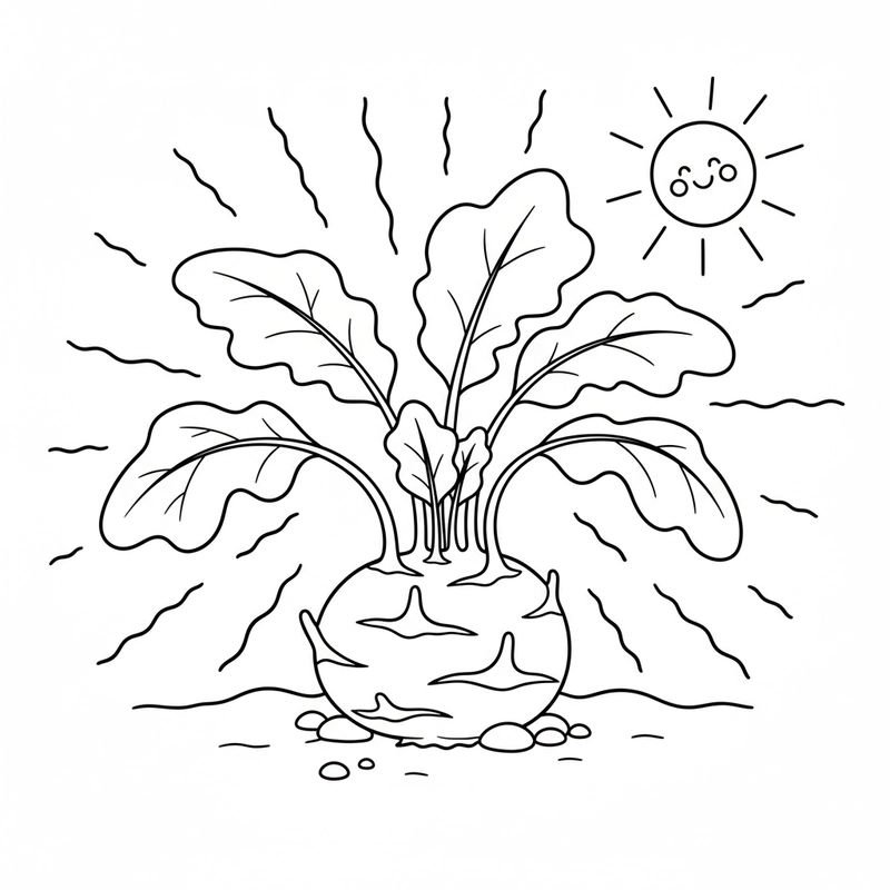 Tranh tô màu củ su hào