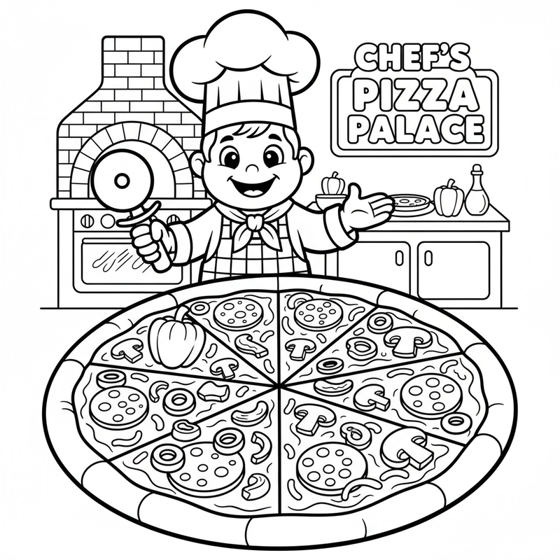 Tranh tô màu đầu bếp đáng yêu