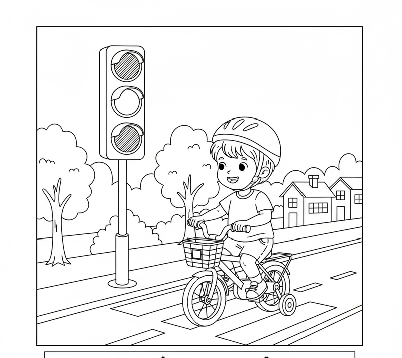 Tranh tô màu đèn tín hiệu giao thông