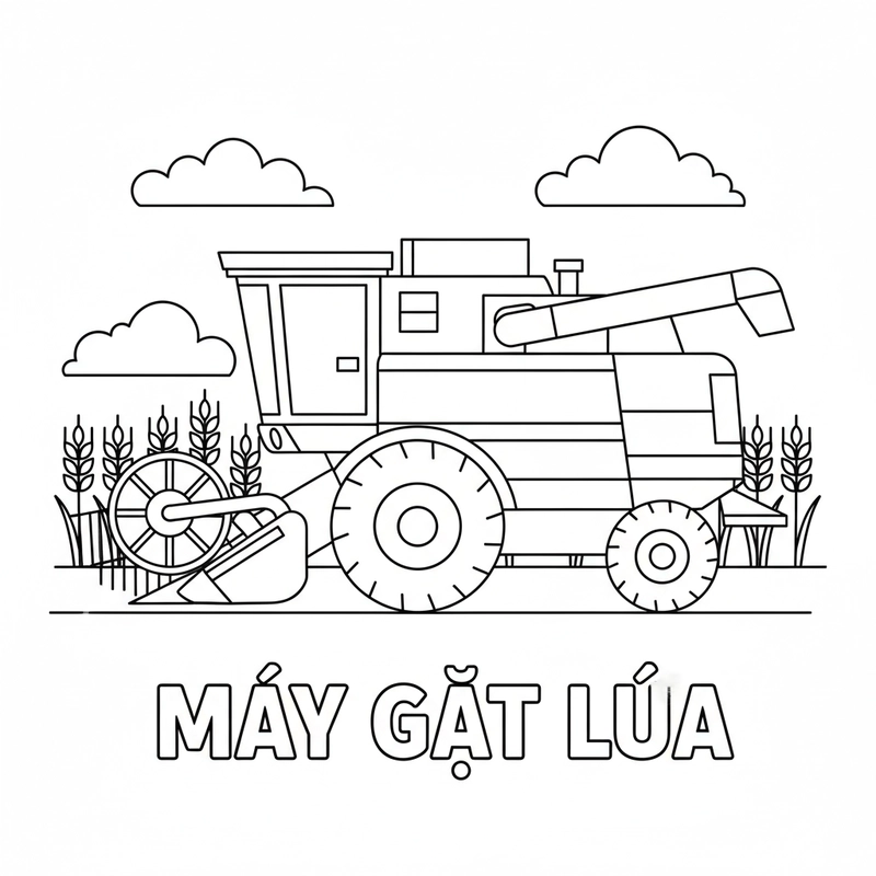 Tranh tô màu dụng cụ cày cấy