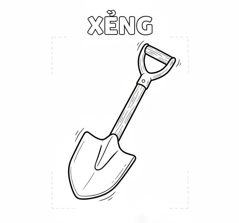 Tranh tô màu dụng cụ đồng áng