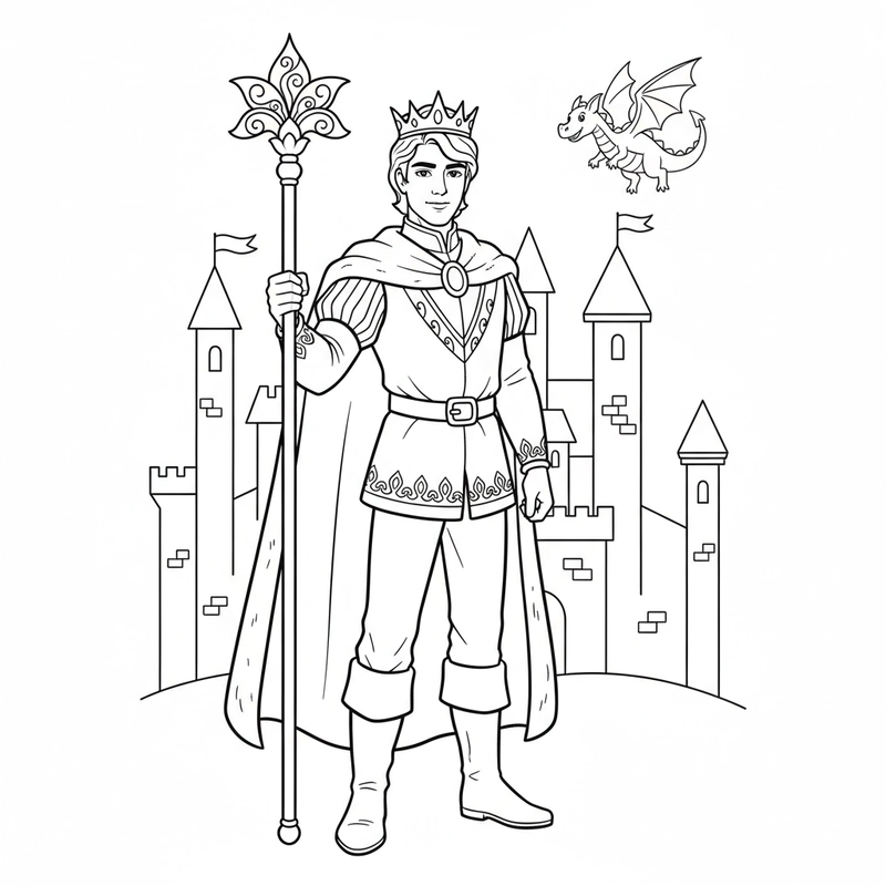 Tranh tô màu hoàng tử hiện đại