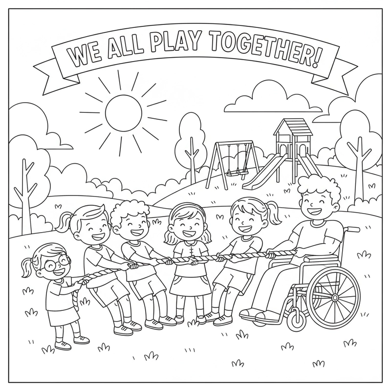 Tranh tô màu học sinh đoàn kết yêu thương