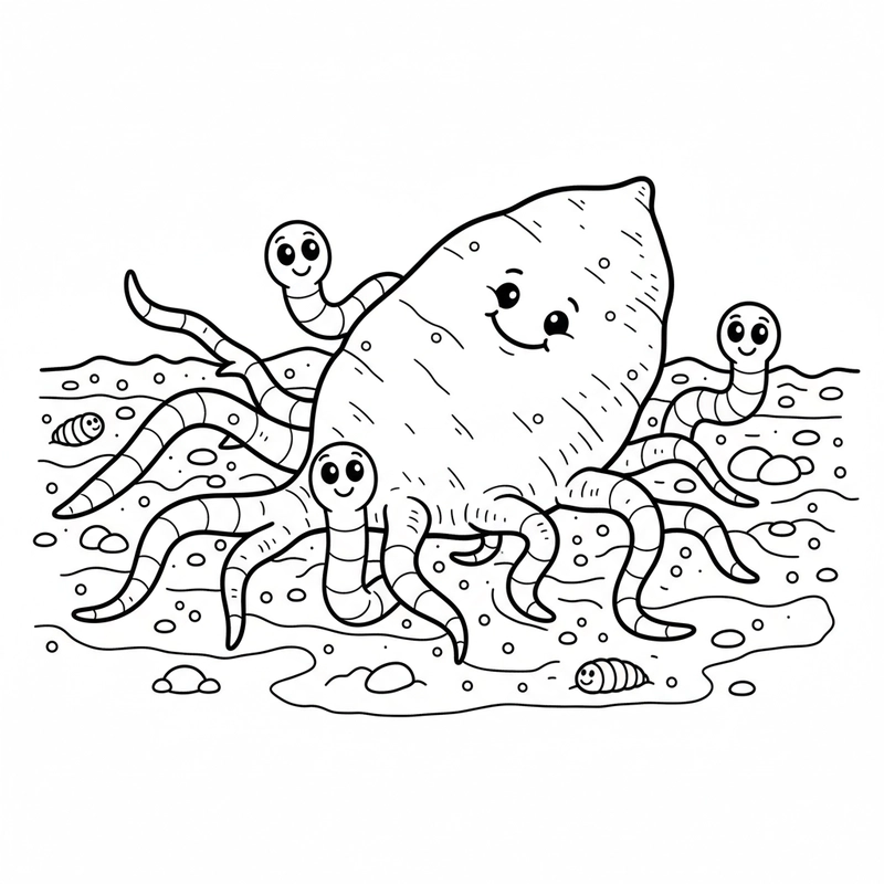 Tranh tô màu khoai lang cho bé vui học