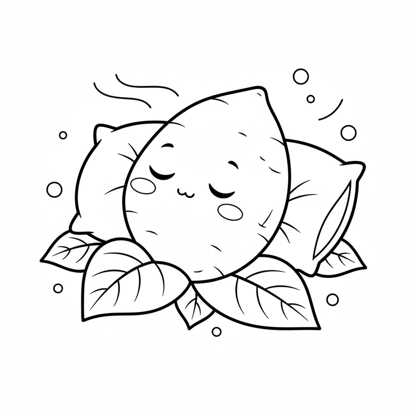 Tranh tô màu khoai lang dễ thương