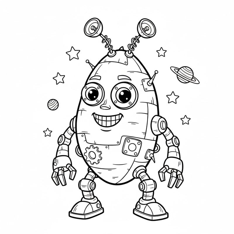 Tranh tô màu khoai lang ngộ nghĩnh