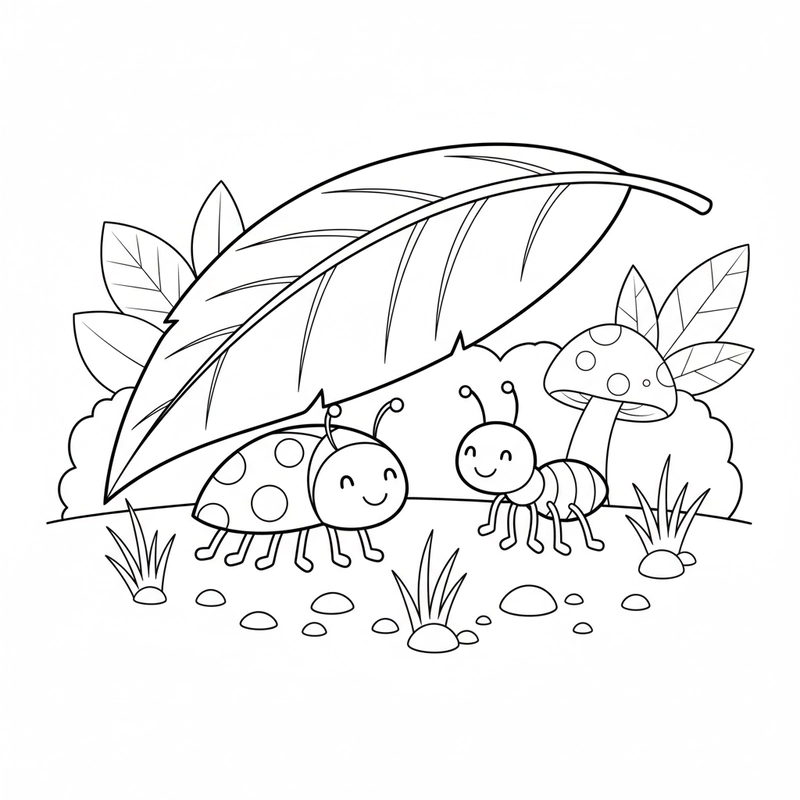 Tranh tô màu lá cây sinh động