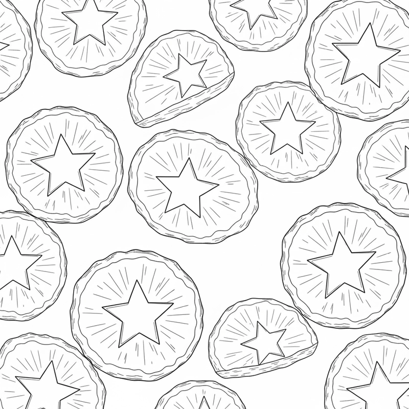 Tranh tô màu lát Dứa dễ thương