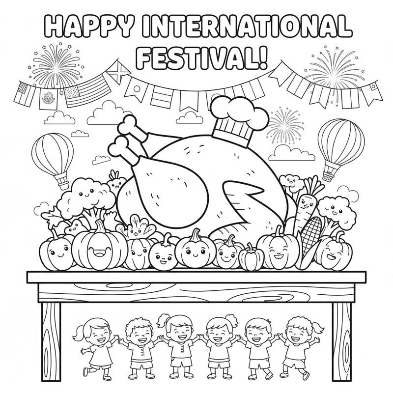 Tranh tô màu lễ hội quê hương cho học sinh