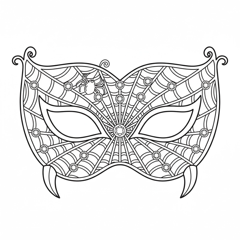 Tranh tô màu mặt nạ Halloween công chúa